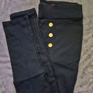 Women's XS Pants Black G by Guess | Black with gold buttons | Used once